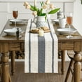 thumbnail image 4 of Sm:)e Grey Farmhouse Woven Rustic Hollow Table Runner, Boho Table Runner, Dining Kitchen Home Decor, 12x72 Inch, 4 of 6