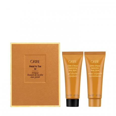 Oribe Head To Toe Kit, Cote D'Azur Replenishing Body Wash And Body Creme 1 oz