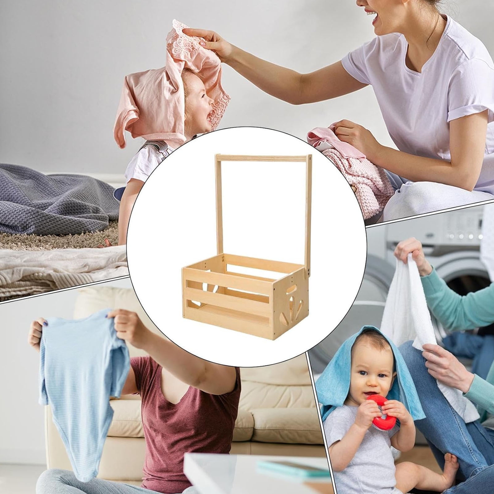 Tgbvmt Wooden Baby Shower Storage Box Durable Solid Wood Construction Easy Installation with Handle Multipurpose Organizer for Baby Clothes Toys Toiletries Nursery Decor Housewarming Birthday Gift