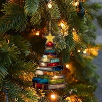 Nilvkv Christmas Tree Ornaments Book Tree Shaped Wall Hanging Pendants, CHRlSTMAS-GlFTs for Family Gatherings, Christmas Decorations, Wall Decor