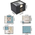 thumbnail image 4 of BOOVO Clear Lid Jewelry Box,4 Layers Jewelry Organizer Large Jewelry Storage Box with 3 Drawers,Jewelry Holder Organzier of Rings Earrings Necklace Bracelets for Women (Black, 4 Layer), 4 of 16