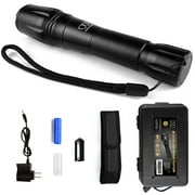 Gold Armour Brightest LED Tactical Flashlight Zoomable, 5 Modes, Waterproof Water Resistant with Battery and Holster Included