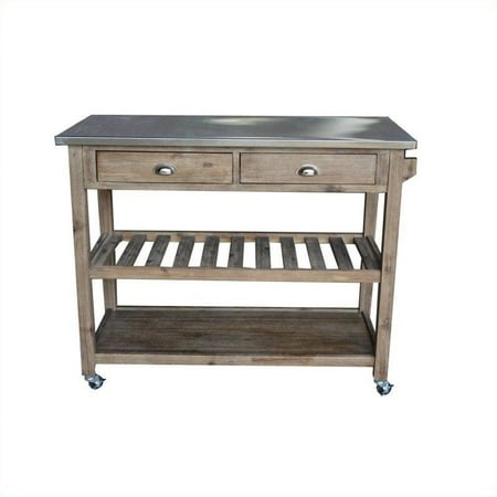 Boraam Industries Sonoma Wire Brush Kitchen Cart Gray New Boraam Industries Sonoma Wire Brush Kitchen Cart Gray New