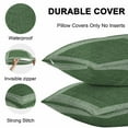thumbnail image 5 of Outdoor Waterproof Throw Pillow Covers Set of 2 Dark Green Linen Key Design Pillowcases Lumbar Outdoor Pillows Cushion Case 20x12 Inch Geometric Back Print Patio Pillows for Couch Sofa Bed, 5 of 9