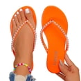 thumbnail image 4 of CHUMUD Womens Indoor and Outdoor Rhinestone Decor Toe Post Flip-Flop Sandals, Casual Open Toe Slip-On Slippers, Lightweight Summer Beach Sandals, 4 of 8