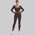 thumbnail image 4 of Nuevo Conjunto de Yoga sin costuras, monos para mujer, traje de una pieza con cremallera, ropa de entrenamiento de realce para gimnasio, traje deportivo, chándal, 4 of 5