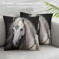 thumbnail image 3 of GOSMITH  Horse Pillow Case,Beautiful African White Horse Cushion Cover Square Standard Home Decorative for Men/Women White Gray, 3 of 5