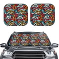 thumbnail image 2 of Xecao Geometry for Foldable Car Sun Shades (2-Pack) offer sun protection with an easy-fold design for convenient windshield shading., 2 of 7