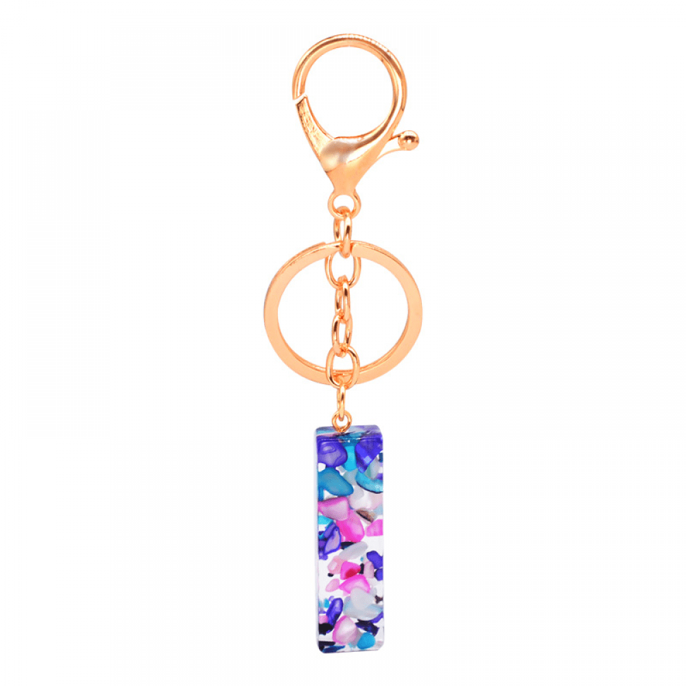 Butterfly & Rainbow Initial Keychain - J