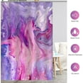 thumbnail image 6 of Extra Long Shower Curtain - Purple Pink Tie Dye Marble Lavender Abstract Modern Fabric Cloth Bath Shower Curtain Set with 12 Hooks Bathroom Decor Accessories Bathtub Curtain, 72"x78", 6 of 6