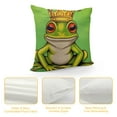 thumbnail image 4 of Nawypu  Frog Prince Throw Pillow Cover Lovely Cartoon Fairy Tale Mascot Golden Crown Lipstick Kiss Cozy Square Cushion Case for Men Women Boys Girls Room Home Decor, 4 of 5
