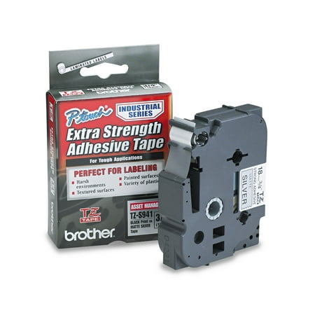 UPC: 0012502626411 | Brother P-Touch TZ Extra-Strength Labeling Tape  Black on Silver (BRTTZES941)