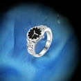 thumbnail image 2 of Anillo con forma de reloj para pareja, elegante y creativo, para fiesta, cumpleaños, boda, promesa, joyería, decoración, regalo, talla 6 (plata), 2 of 7