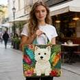 thumbnail image 6 of Vintage Quilted Tote Bag Women Lightweight Travel Bag Purse Cotton Shoulder Tote Bag-Dog, 6 of 7