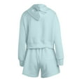 thumbnail image 5 of GILIGEGE 2 Piece Sets for Women Women's Autumn Solid Color Hooded Large Pocket Sports Shirt Shorts Two Piece Casual Set Summer Lounge Sets Mint Green Xl, 5 of 5