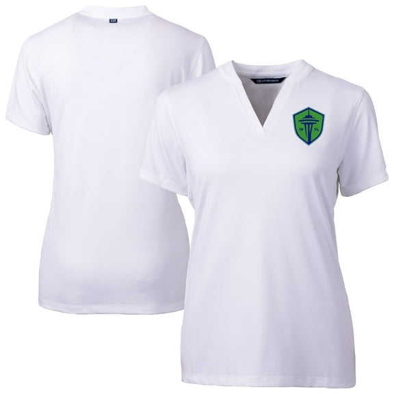 Women's-Cutter & Buck  White Seattle Sounders FC Forge Heather Stretch Blade Top