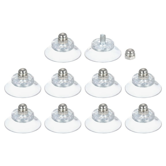 Uxcell 10 Packs Suction Cups for Glass 25mm/1" Dia Sucker Pads with M4 x 6mm Screw