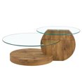 thumbnail image 6 of Zimtown Modern 42" Glass Coffee Table, 2-Tier Coffee Tables for Living Room, Wooden Brown, 6 of 6