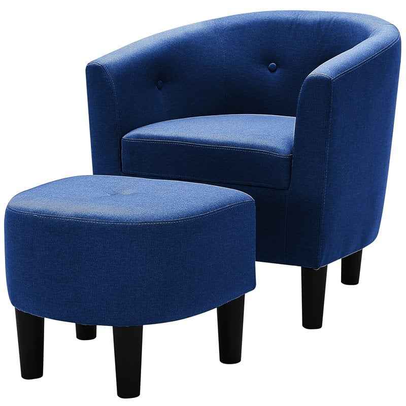 Accent Chair With Ottoman Top, Small Barrel Chairs With Ottoman