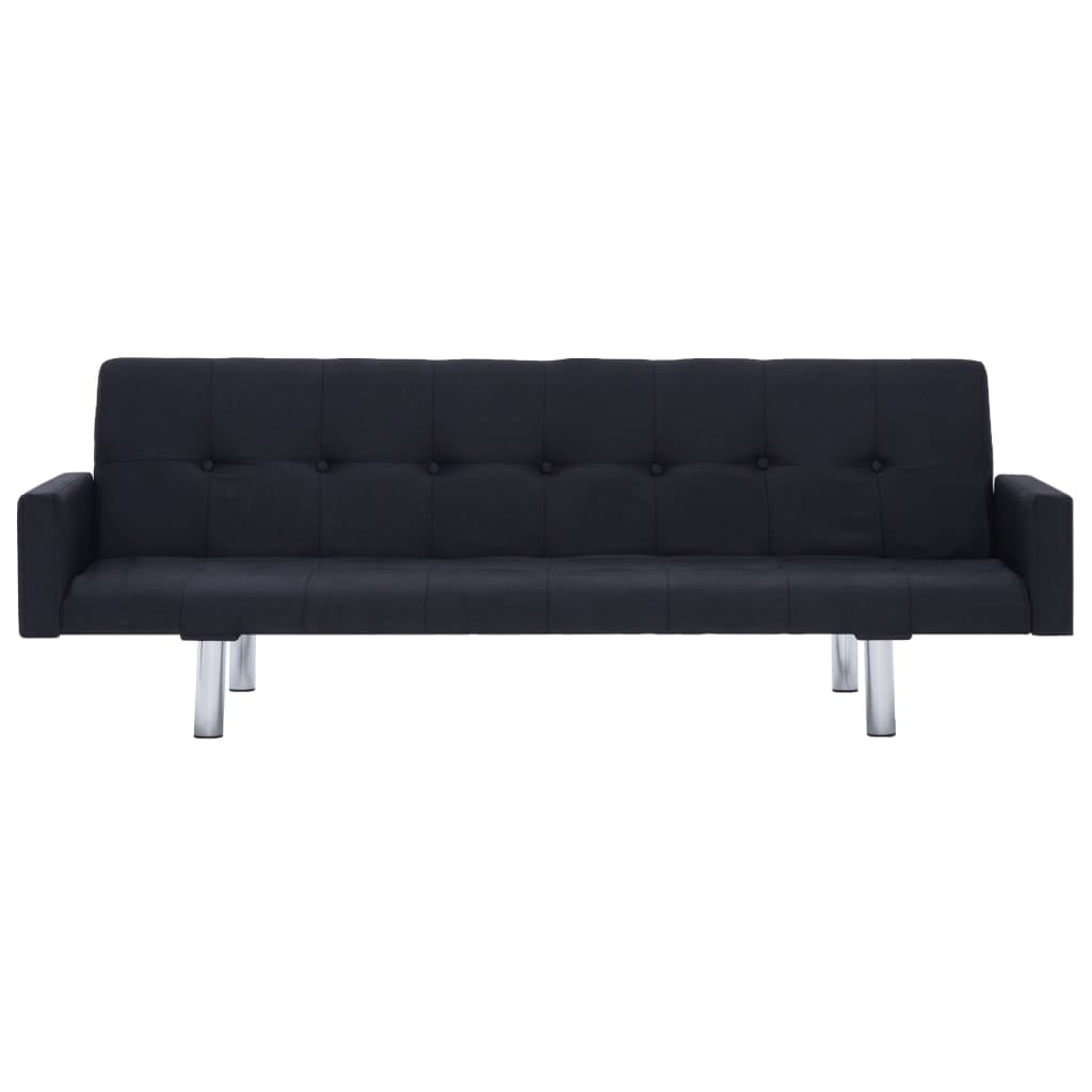 Kepooman Home Convertible Faux Leather Sofa Bed with Armrest for Living Room, Black Kepooman Home Convertible Faux Leather Sofa Bed with Armrest for Living Room, Black
