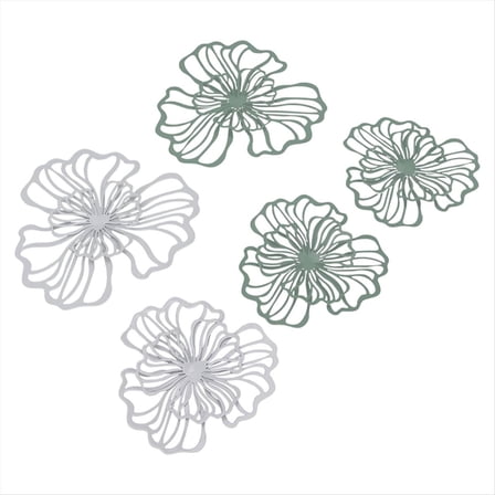 New Arrivals 5PCS Metal Wall Art, Bathroom Decor Art Gold