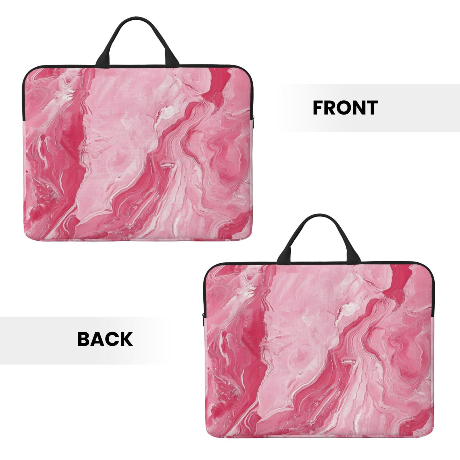 Laptop Sleeve Bag For Women Men 14inch Waterproof Durable Protective Computer Carrying Cover Handle Laptop Case Bag Pink Marble_21256_4