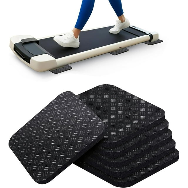 Shiyou-6 Pcs Tapis de Tapis de Course – Tapis d'Équipement d'Exercice en Silicone Haute Densité pour Protection de Sol Réduction de Bruit, 4”x4”x0.2” Double Face Antidérapant Anti-Vibration pour Vélos d'Exercice à Domicile