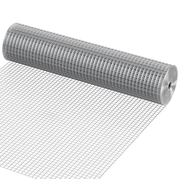 KFFKFF Metal Mesh, 1/2 inch 24in x 25 ft 19 Gauge, Thermally Immersed Zinc-Coated Wire Roll, Poultry Netting, Wire Grid for Bunny Enclosures, Horticulture, Petite Vermin