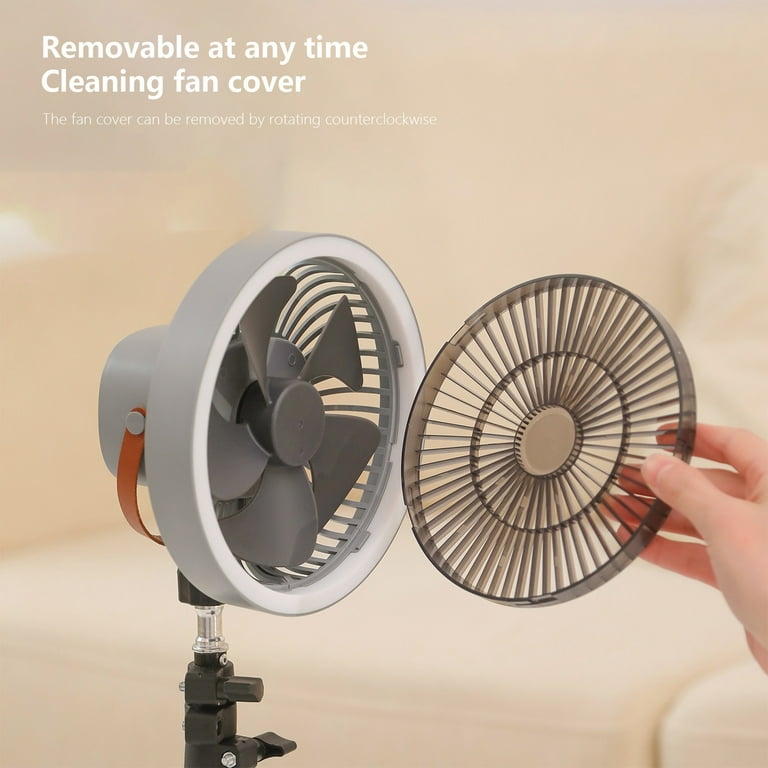 EASYMAXX Portable Camping Fan with LED Lantern, Battery Operated