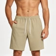 thumbnail image 5 of Abomasnow Men's Big and Tall Shorts Elastic High Waist Drawstring Knee Length Shorts Casual Summer Beach Vacation Yoga Running Shorts with Pockets, 5 of 6