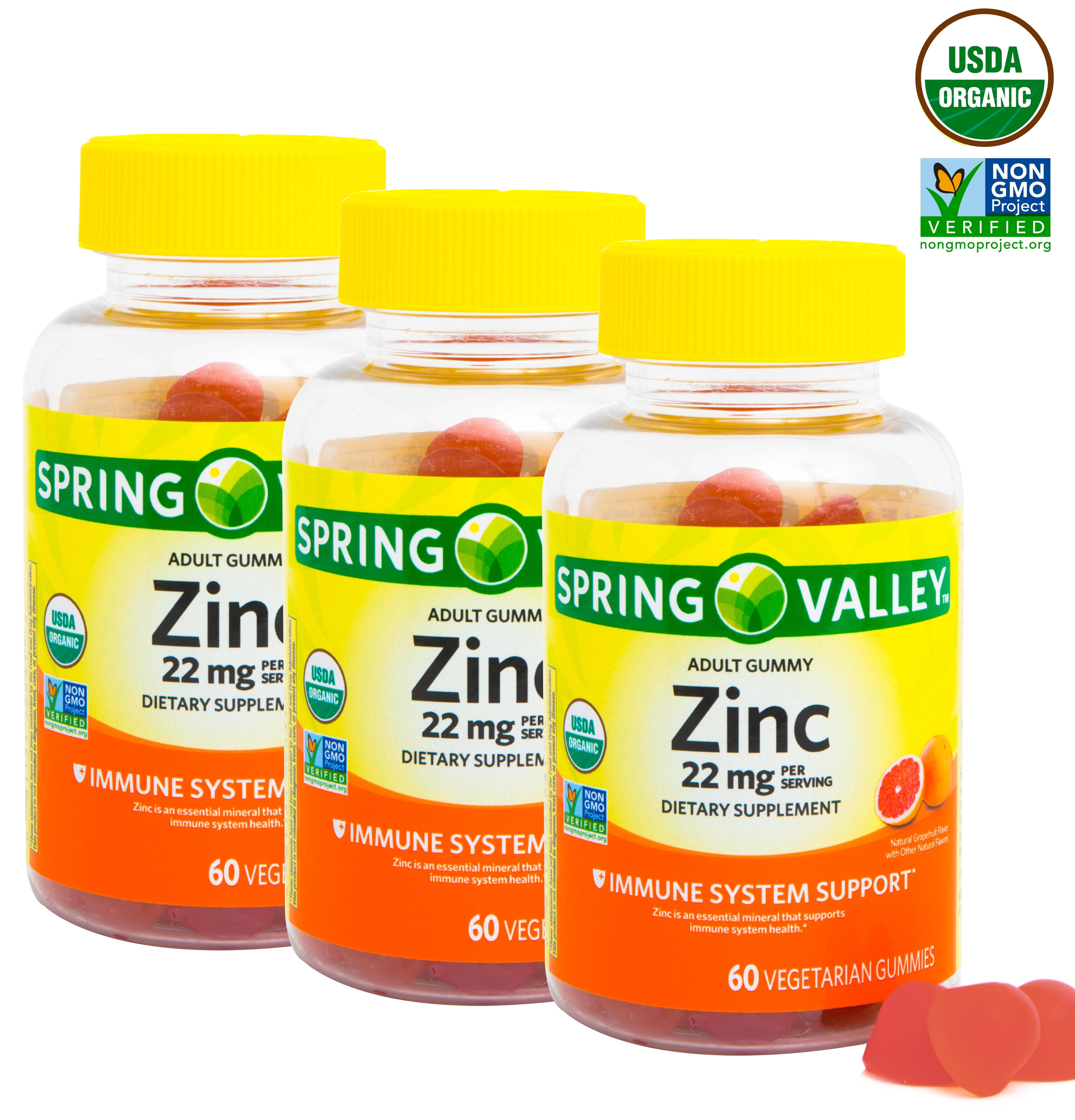 Spring Valley Zinc 22mg Organic Vegetarian Gummies 60ct 3 Pack Walmart Com Spring Valley Zinc 22mg Organic Vegetarian Gummies 60ct 3 Pack Walmart Com