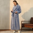 thumbnail image 5 of Camisón de terciopelo de algodón grueso de otoño e invierno para hombre, bata de baño de lujo ligera de talla grande extra grande para pareja, pijamas extendidos para mujer, 5 of 5