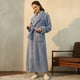thumbnail image 5 of Camisón de terciopelo de algodón grueso de otoño e invierno para hombre, bata de baño de lujo ligera de talla grande extra grande para pareja, pijamas extendidos para mujer, 5 of 5