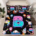 thumbnail image 2 of jejeloiu Letter B Monogrammed Queen Sheet Sets,Boys Ball Games Bed Set For Girls Kids 4-Piece, 2 of 7