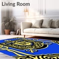thumbnail image 2 of ODIKA 5'x7' Machine Washable Non-Slip Area Rug, Crest Interlocking Motif with High Traffic Rug, Blue, 672285, 2 of 7