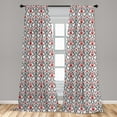thumbnail image 5 of Ambesonne Art Nouveau Curtains, Rococo Tulip Bloom, Pair of 28"x95", Black Red White, 5 of 5