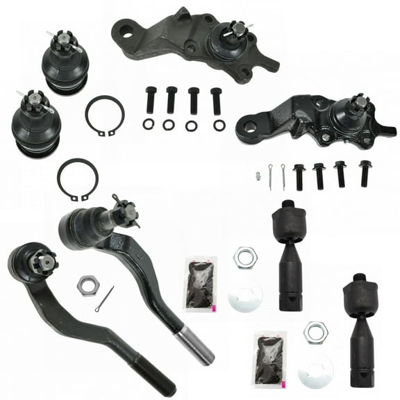 TRQ Upper Lower Ball Joint Inner Outer Tie Rod End Set 8pc for Toyota Tacoma PSA58715