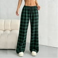 thumbnail image 2 of Horkkom Plaid Pajama Pants Women Trendy Spring Summer Lounge Pants Casual Loose Sleep Pants with Pockets Elastic Waist Drawstring S, 2 of 9