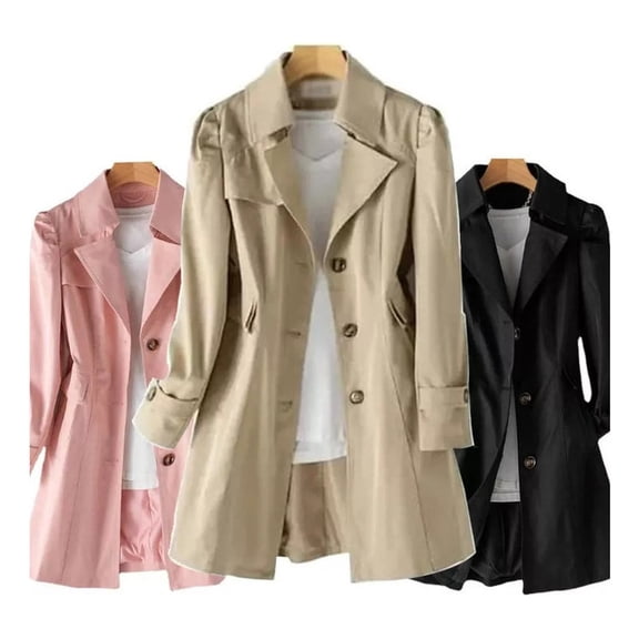 Applies to Women's Blazer Trench Coat Slim Fit Long Coat