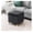 Fluffy Striped Grey, variant on 17.5 Inch Square Storage Ottoman with Wheels, Modern Linen Upholstered Footrest Stool & Coffee Table with Top Lid, Rolling Footstool for Living Room & Bedroom, Grey