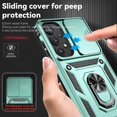 thumbnail image 3 of for Samsung Galaxy A35 5G Case with Slide Camera Cover HD Screen Protector [ Grade 16ft. Drop Tested]  Ring Holder Kickstand Protective Phone Case for Galaxy A35 5G 2024, Dark Green, 3 of 18