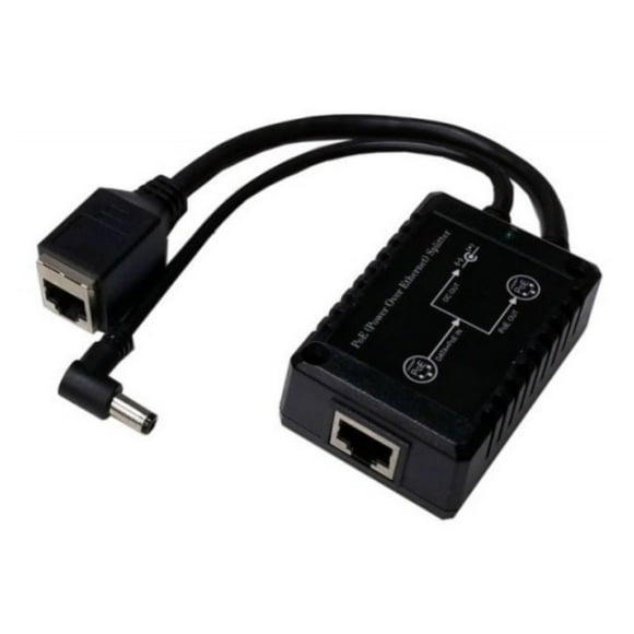 36-60VDC 802.3af/at POE Entrée, 48V.4A POE et 12VDC 1A, 15W Sortie Totale, Séparateur de Poe/convertisseur de Tension, -25 à +50C, Barillet DC 5.5/2.5/2.1mm, Câble 6 Pouces, Prise de Sortie 10/100, RJ45