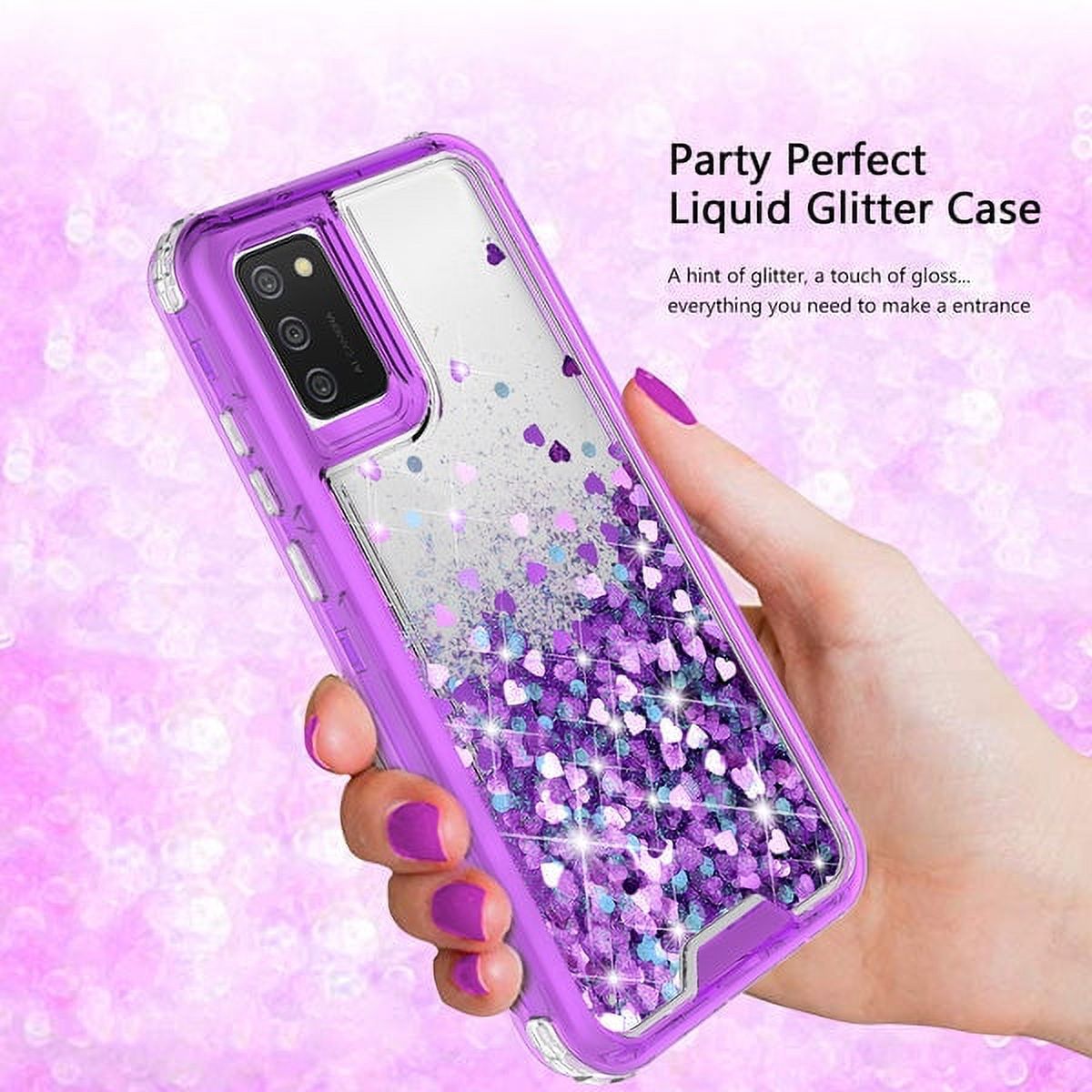 Galaxy S21 Plus Case,Samsung S21 Plus Case Liquid Glitter Waterfall Shock Proof Phone Case Cute Girls Women for Samsung Galaxy S21 Plus Case - Purple - image 5 of 7