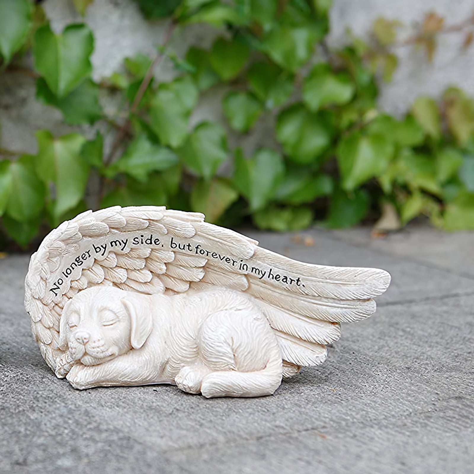 Resin Garden Dog Ornament Fadeless Sleep Angel Dog Realistic Pet Memorial Grave Marker Uv-resistant Angel Pet Sculpture Resin Memorial Dog Decoration With Angel Wing