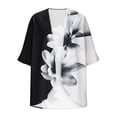 thumbnail image 5 of NTACZA Open Front Womens Cardigan 2026 Black and White Floral 3/4 Sleeve Casual Flowy Kimono Beachwear Relaxed Coverups Multicolor, 5 of 5