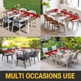 thumbnail image 5 of Red Christmas Table Cloths for 4 Foot Rectangle Tables, Snowman Snowflake Xmas Tree Gifts Patio Waterproof Elastic Fitted Tablecloths, Washable Rectangular Table Cover for Camping, 5 of 8
