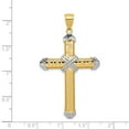 thumbnail image 3 of 14k Yellow Gold And Rhodium Greek Key Cross Pendant Charm, 3 of 3