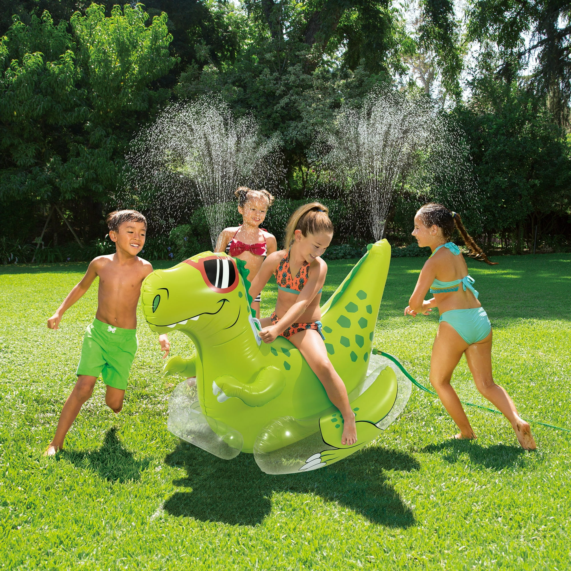 Play Day Inflatable Rock N' Spray Dino Pool Game, Green, Ages 3 & Up, Unisex