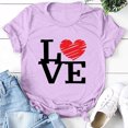 thumbnail image 2 of Pompotops T-shirt à Manches Courtes pour Femmes Imprimé Saint-Valentin Col Rond, 2 of 4