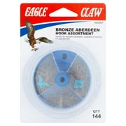 Eagle Claw Bronze Aberdeen Hook Assortment, 144 Count